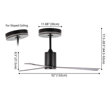 Levi 52" 1-Light Contemporary Minimalist 6-Speed Iron Height Adjustable Integrated LED Ceiling Fan with Remote - JONATHAN Y